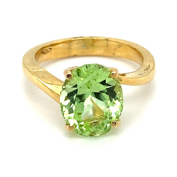 Certified Mint Diopside 4.56ct Solid 18K Gold Ring - Picture 1 of 7